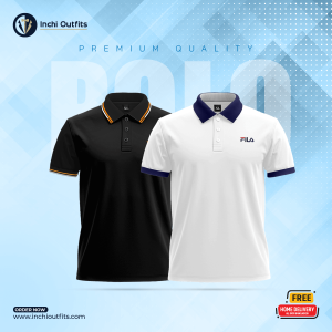 Premium Polo Shirt 2pcs (Black, White)Combo Offer